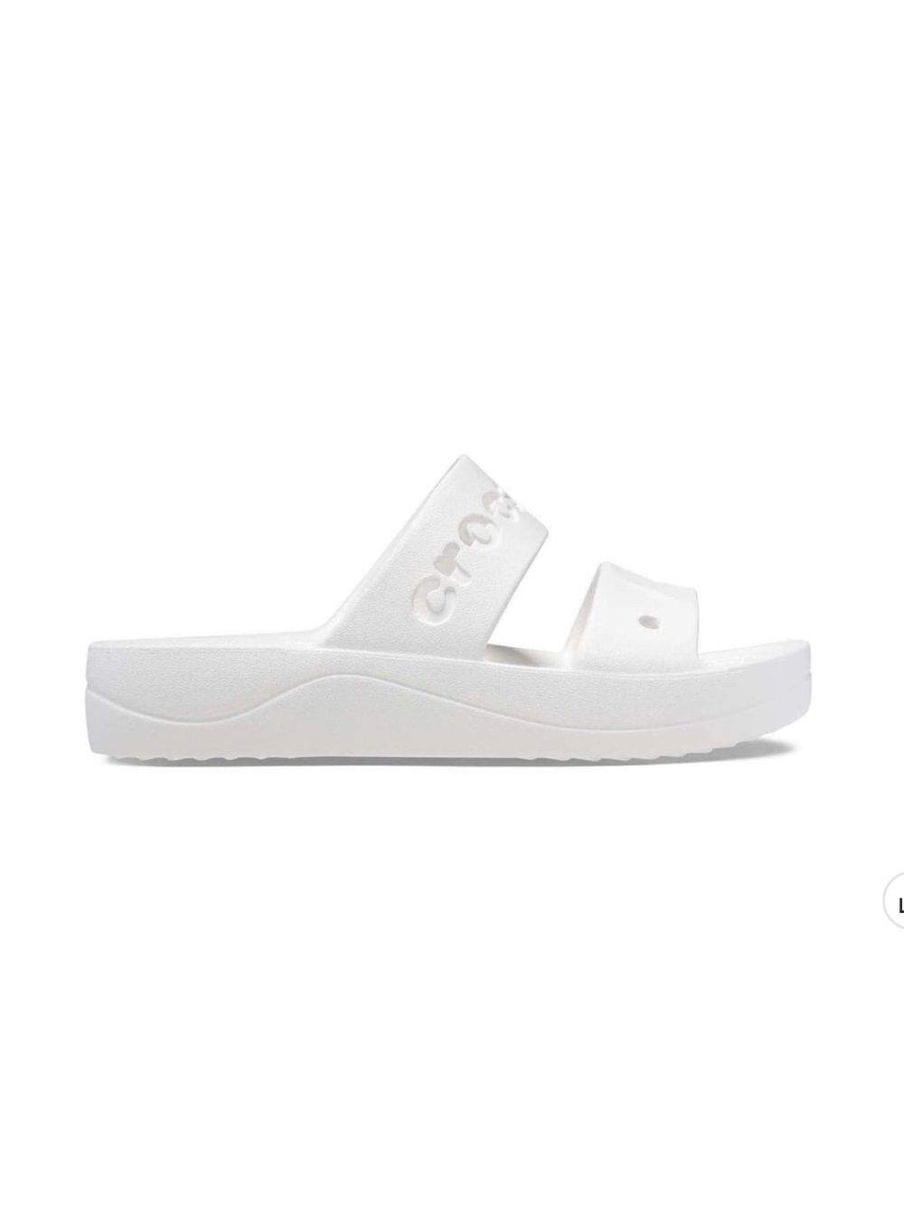 CROCS Baya Platform Women’s White Double-Strap Slide Sandal